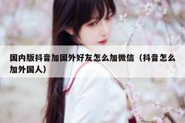 国内版抖音加国外好友怎么加微信（抖音怎么加外国人） 第1张