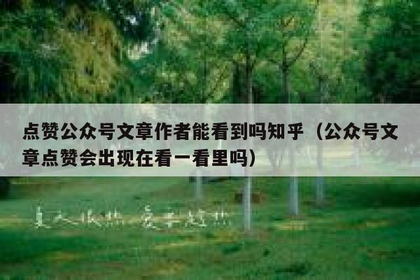 点赞公众号文章作者能看到吗知乎（公众号文章点赞会出现在看一看里吗） 第1张