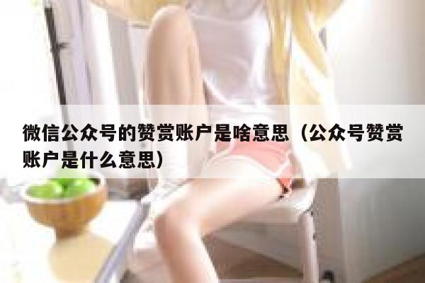 微信公众号的赞赏账户是啥意思（公众号赞赏账户是什么意思） 第1张