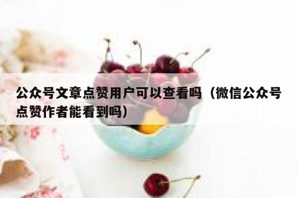 公众号文章点赞用户可以查看吗（微信公众号点赞作者能看到吗） 第1张