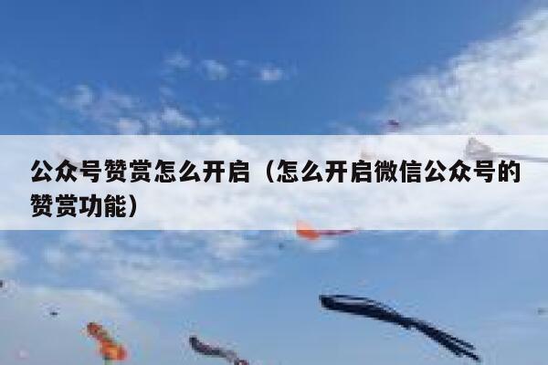 公众号赞赏怎么开启（怎么开启微信公众号的赞赏功能） 第1张