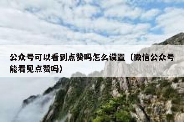 公众号可以看到点赞吗怎么设置（微信公众号能看见点赞吗） 第1张