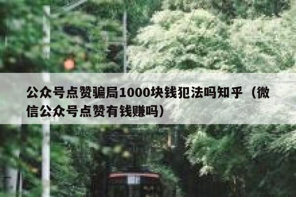 公众号点赞骗局1000块钱犯法吗知乎（微信公众号点赞有钱赚吗） 第1张
