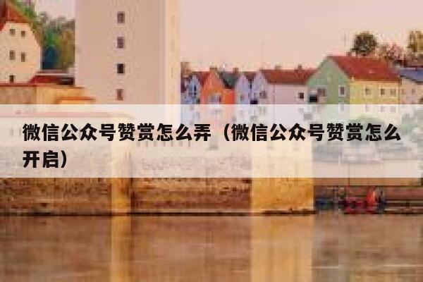 微信公众号赞赏怎么弄（微信公众号赞赏怎么开启） 第1张