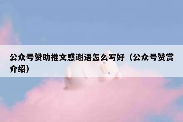 公众号赞助推文感谢语怎么写好（公众号赞赏介绍） 第1张