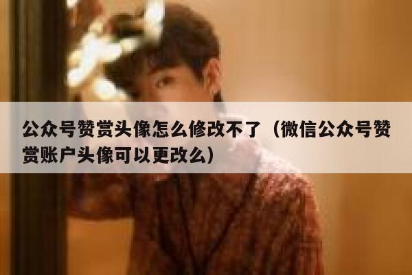 公众号赞赏头像怎么修改不了（微信公众号赞赏账户头像可以更改么） 第1张