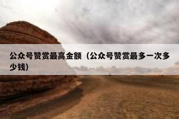 公众号赞赏最高金额（公众号赞赏最多一次多少钱） 第1张