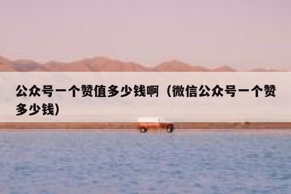 公众号一个赞值多少钱啊（微信公众号一个赞多少钱） 第1张