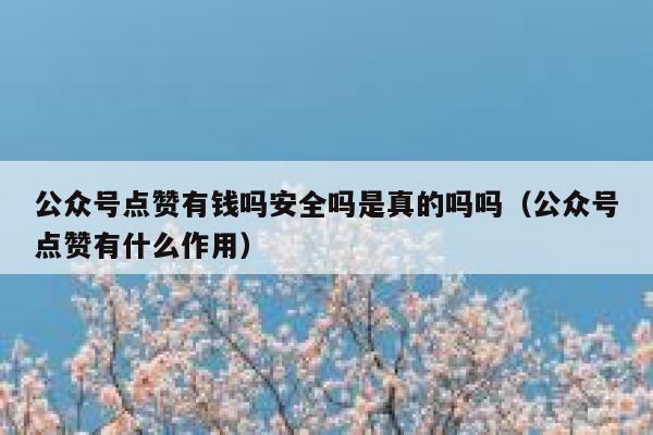 公众号点赞有钱吗安全吗是真的吗吗（公众号点赞有什么作用） 第1张