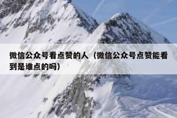 微信公众号看点赞的人（微信公众号点赞能看到是谁点的吗） 第1张