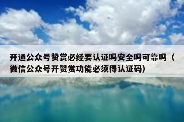 开通公众号赞赏必经要认证吗安全吗可靠吗（微信公众号开赞赏功能必须得认证码） 第1张