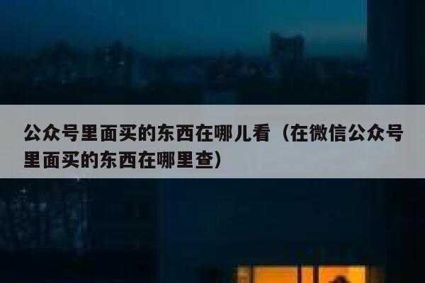 公众号里面买的东西在哪儿看（在微信公众号里面买的东西在哪里查） 第1张