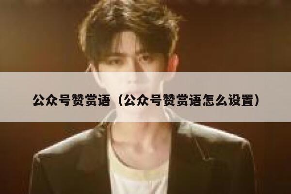 公众号赞赏语（公众号赞赏语怎么设置） 第1张