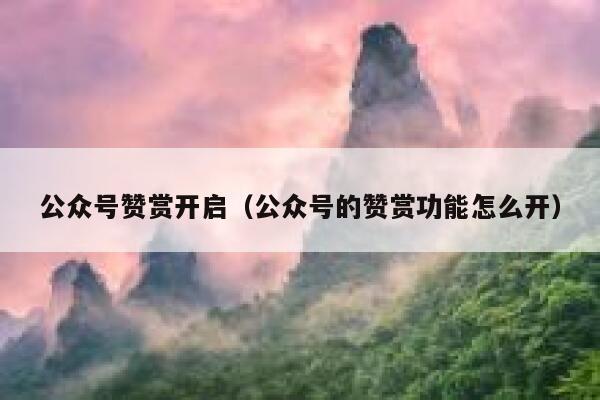 公众号赞赏开启（公众号的赞赏功能怎么开） 第1张