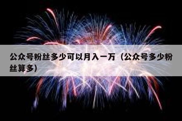 公众号粉丝多少可以月入一万（公众号多少粉丝算多） 第1张