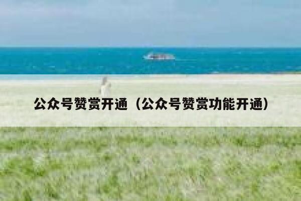 公众号赞赏开通（公众号赞赏功能开通） 第1张