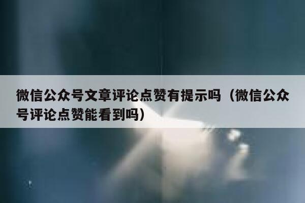 微信公众号文章评论点赞有提示吗（微信公众号评论点赞能看到吗） 第1张