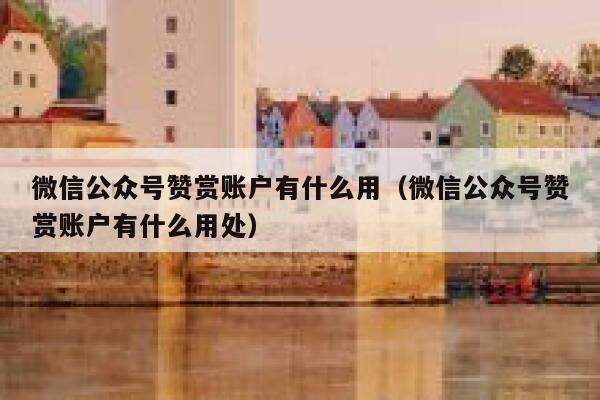 微信公众号赞赏账户有什么用（微信公众号赞赏账户有什么用处） 第1张