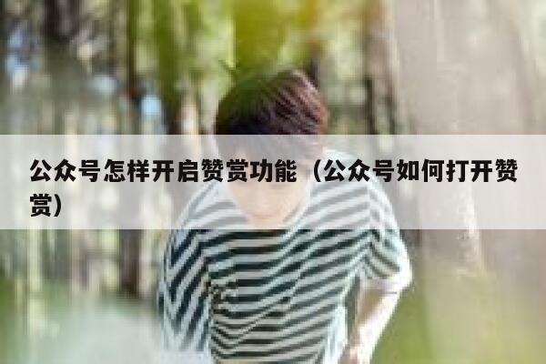 公众号怎样开启赞赏功能（公众号如何打开赞赏） 第1张