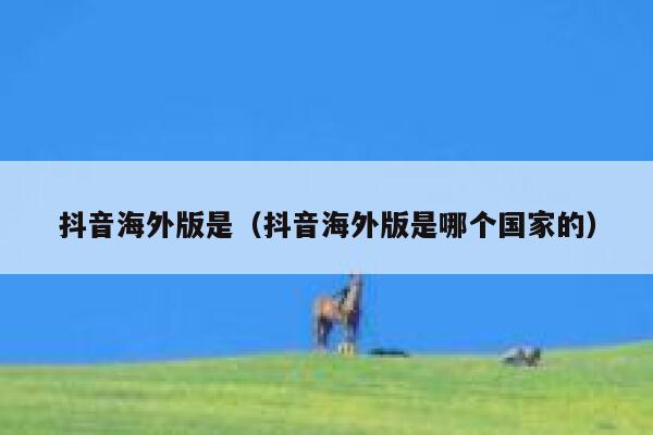 抖音海外版是（抖音海外版是哪个国家的） 第1张