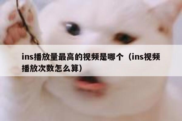 ins播放量最高的视频是哪个（ins视频播放次数怎么算） 第1张