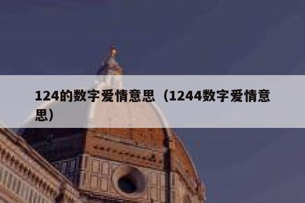 124的数字爱情意思（1244数字爱情意思） 第1张