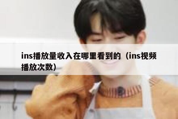 ins播放量收入在哪里看到的（ins视频播放次数） 第1张