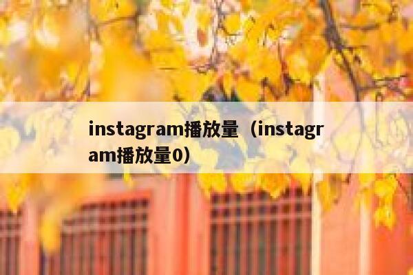 instagram播放量（instagram播放量0） 第1张