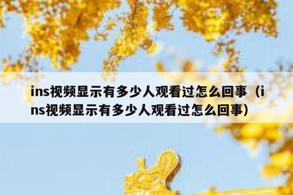 ins视频显示有多少人观看过怎么回事（ins视频显示有多少人观看过怎么回事） 第1张