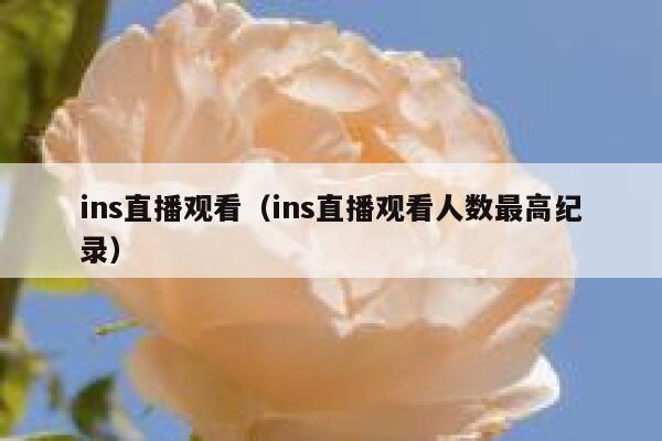 ins直播观看（ins直播观看人数最高纪录） 第1张