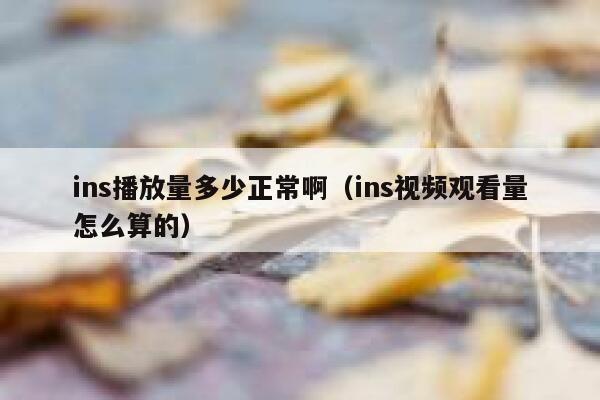 ins播放量多少正常啊（ins视频观看量怎么算的） 第1张