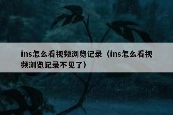 ins怎么看视频浏览记录(ins怎么看视频浏览记录不见了) 第1张 ins怎么看视频浏览记录(ins怎么看视频浏览记录不见了) 第1张