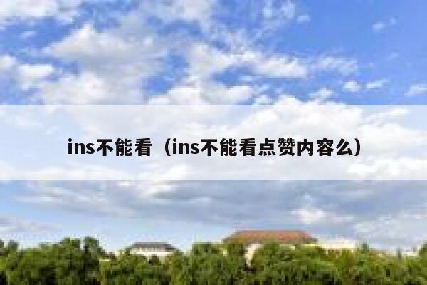 ins不能看（ins不能看点赞内容么） 第1张