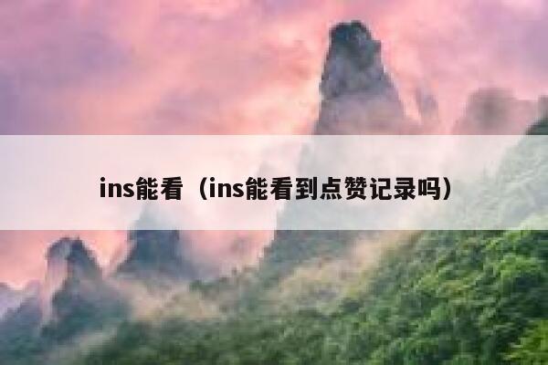 ins能看（ins能看到点赞记录吗） 第1张