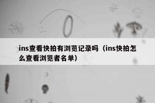ins查看快拍有浏览记录吗（ins快拍怎么查看浏览者名单） 第1张