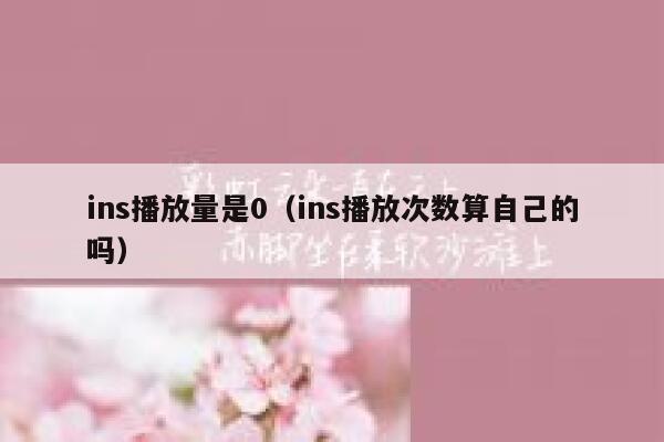 ins播放量是0(ins播放次数算自己的吗) 第1张 ins播放量是0(ins播放次数算自己的吗) 第1张