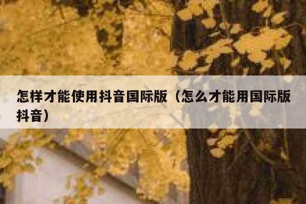 怎样才能使用抖音国际版（怎么才能用国际版抖音） 第1张