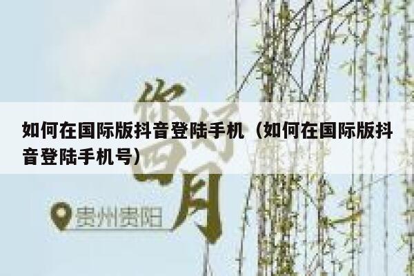 如何在国际版抖音登陆手机(如何在国际版抖音登陆手机号) 第1张 如何在国际版抖音登陆手机(如何在国际版抖音登陆手机号) 第1张