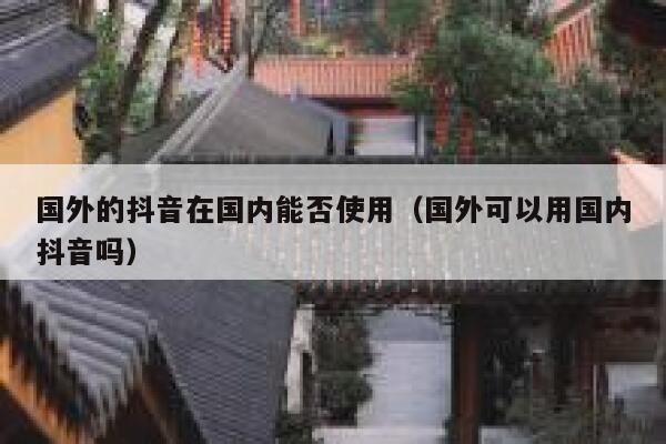 国外的抖音在国内能否使用(国外可以用国内抖音吗) 第1张 国外的抖音在国内能否使用(国外可以用国内抖音吗) 第1张