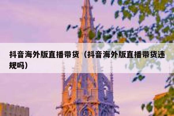 抖音海外版直播带货（抖音海外版直播带货违规吗） 第1张