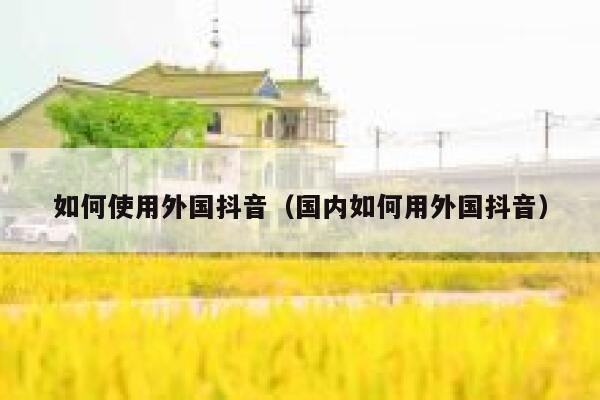 如何使用外国抖音(国内如何用外国抖音) 第1张 如何使用外国抖音(国内如何用外国抖音) 第1张