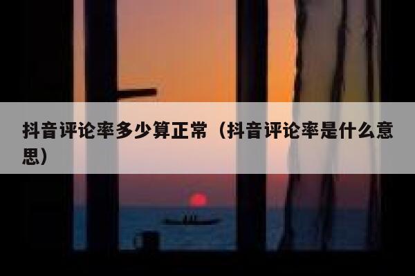 抖音评论率多少算正常(抖音评论率是什么意思) 第1张 抖音评论率多少算正常(抖音评论率是什么意思) 第1张