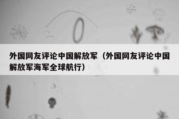 外国网友评论中国解放军(外国网友评论中国解放军海军全球航行) 第1张 外国网友评论中国解放军(外国网友评论中国解放军海军全球航行) 第1张