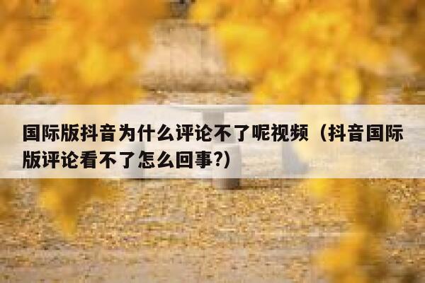 国际版抖音为什么评论不了呢视频（抖音国际版评论看不了怎么回事?） 第1张