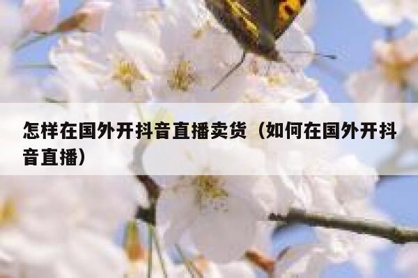 怎样在国外开抖音直播卖货（如何在国外开抖音直播） 第1张