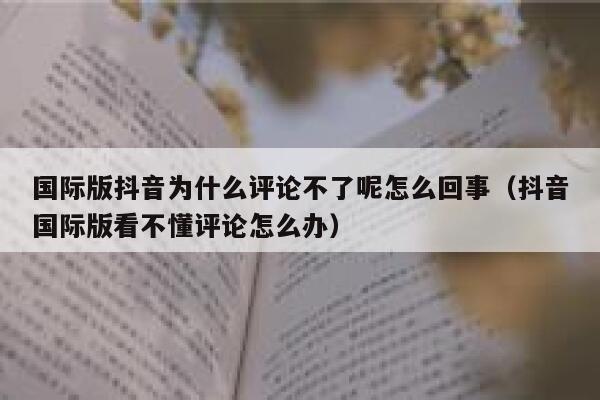 国际版抖音为什么评论不了呢怎么回事（抖音国际版看不懂评论怎么办） 第1张