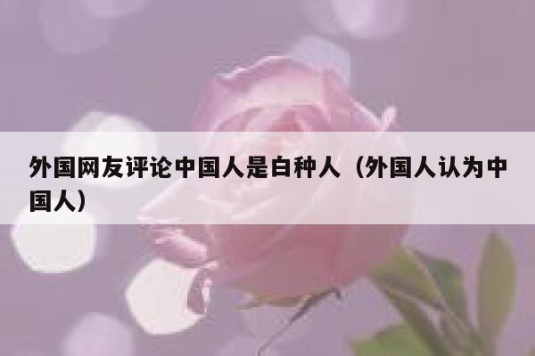 外国网友评论中国人是白种人(外国人认为中国人) 第1张 外国网友评论中国人是白种人(外国人认为中国人) 第1张