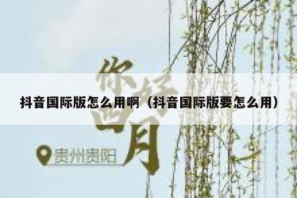 抖音国际版怎么用啊(抖音国际版要怎么用) 第1张 抖音国际版怎么用啊(抖音国际版要怎么用) 第1张