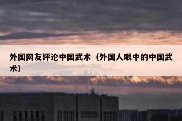 外国网友评论中国武术(外国人眼中的中国武术) 第1张 外国网友评论中国武术(外国人眼中的中国武术) 第1张