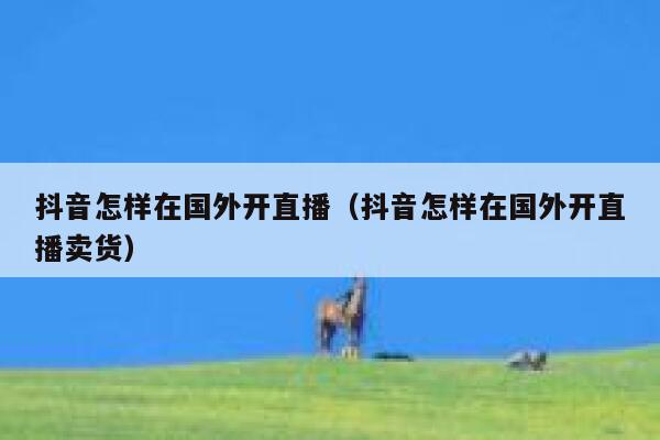 抖音怎样在国外开直播(抖音怎样在国外开直播卖货) 第1张 抖音怎样在国外开直播(抖音怎样在国外开直播卖货) 第1张